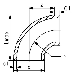 Picture of +GF+ ecoFIT Bogen 90° PE100 d50-500mm / SDR 17, d mm: 225, Art.Nr.: 753018520