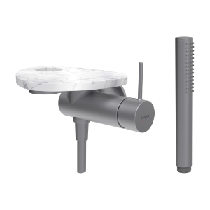 Picture of LAUFEN - ADA - Duschenmischer zu Simibox 1-Point, Ablage mit Loch, mit Kunststoffschlauch 1600 mm, mit Handbrause TwinStick, Art.Nr. :HF506755505000