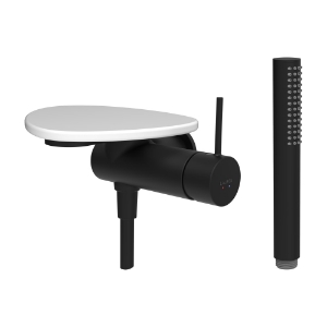 Bild von LAUFEN - ADA - Duschenmischer zu Simibox 1-Point, Ablage ohne Loch, mit Kunststoffschlauch 1600 mm, mit Handbrause TwinStick, Art.Nr. :HF506755512060