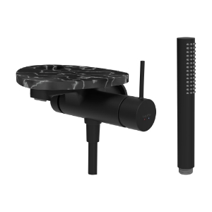 Bild von LAUFEN - ADA - Bademischer zu Simibox 1-Point, Ablage mit Loch, Ausladung 170 mm, mit Kunststoffschlauch 1600 mm, mit Handbrause TwinStick, Art.Nr. :HF506765516000