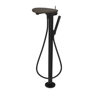 Bild von LAUFEN - ADA - Standsäulen-Bademischer, Ablage ohne Loch, Ausladung 203 mm, mit Kunststoffschlauch 1250 mm, mit Handbrause TwinStick, Art.Nr. :HF506781514060