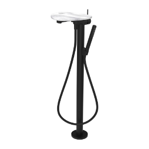 Bild von LAUFEN - ADA - Standsäulen-Bademischer, Ablage mit Loch, Ausladung 203 mm, mit Kunststoffschlauch 1250 mm, mit Handbrause TwinStick, Art.Nr. :HF506781515000