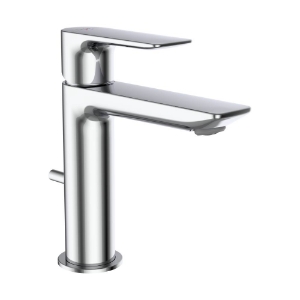Bild von LAUFEN - CITYPLUS - Waschtischmischer, Ausladung 110 mm, Festauslauf, Eco+ Funktion, mit Ablaufventil, Chrom, Art.Nr. :HF505301100000