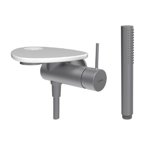Picture of LAUFEN - ADA - Duschenmischer zu Simibox 1-Point, Ablage mit Loch, mit Kunststoffschlauch 1600 mm, mit Handbrause TwinStick, Art.Nr. :HF506755501000