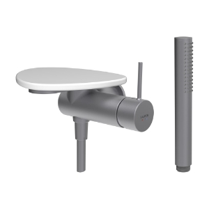 Picture of LAUFEN - ADA - Duschenmischer zu Simibox 1-Point, Ablage ohne Loch, mit Kunststoffschlauch 1600 mm, mit Handbrause TwinStick, Art.Nr. :HF506755502060