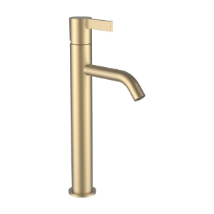 Bild von LAUFEN - KARTELL LAUFEN - Standsäulen-Waschtischmischer, Ausladung 125 mm, Festauslauf, ohne Ablaufventil, PVD Blassgold matt, Art.Nr. :H3113380831201