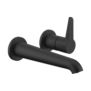 Bild von LAUFEN - PURE - Wandmischer zu Simibox 2-Point, Ausladung 180 mm, Festauslauf, PVD Titanschwarz matt, Art.Nr. :HF901722428000