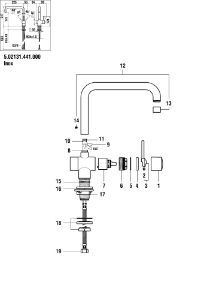 Picture of LAUFEN - ROSETTE d50 TWIN KÜCHENMISCHER INOX, Art.Nr. :WI455017441
