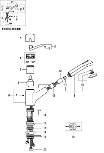 Picture of LAUFEN - AUSLAUF KÜCHE AUSZUGBRAUSE CLASS II CHRO, Art.Nr. :WI534082100000