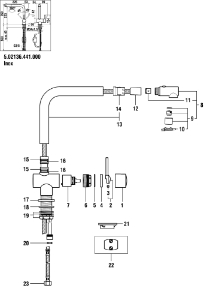 Picture of LAUFEN - ROHRBOGEN KOMPLETT 225MM KÜCHE INOX, Art.Nr. :WI534095441000