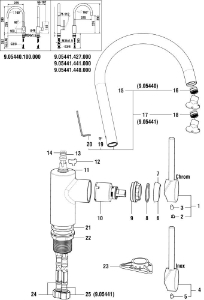 Picture of LAUFEN - AUSLAUF A225MM KÜCHEN TWINPLUS INOX, Art.Nr. :WI534114441000