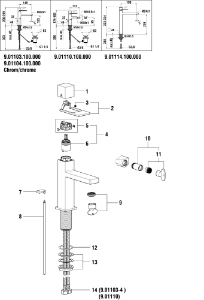 Bild von LAUFEN - HEBEL KOMPLETT QUADRIGA 25MM CHRO, Art.Nr. :WI570168100000