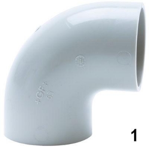 Bild von +GF+ PROGEF Standard Bogen 90° SDR11/PN10, Anmerkung -, d 50, PN 10, SM IR, Typ 1, Art.Nr. :727018610