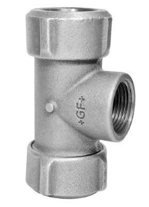 Bild von +GF+ PRIMOFIT T-Stück mit Innengewinde im Abzweig verzinkt Für Stahlrohr, EPDM, Dim. St 1 1∕4, Rp 1 1∕4, Art.Nr. :775316054