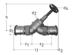 Picture of JRG LegioStop Schrägsitzventil Mapress Rotguss, Anmerkung , d 76.1, DN 65, Art.Nr. :5208.076