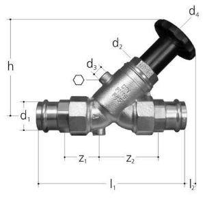 Picture of JRG LegioStop Schrägsitzventil Optipress / Sanpress Rotguss, d 35, DN 32, Art.Nr. :5227.035