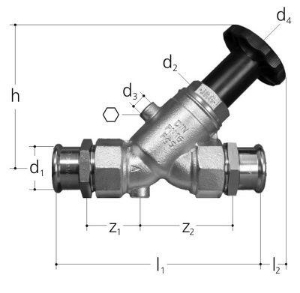Picture of JRG LegioStop Schrägsitzventil Mapress Rotguss, d 22, DN 20, Art.Nr. :5228.022