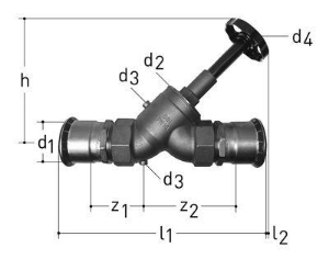 Picture of JRG LegioStop Schrägsitzventil Mapress Rotguss, DN 80, Art.Nr. :5228.088