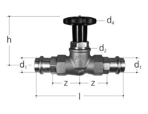 Picture of JRG LegioStop Geradsitzventil Optipress / Sanpress Rotguss, Anmerkung *, DN 15, d 18, Art.Nr. :5357.018