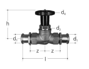 Picture of JRG LegioStop Geradsitzventil Mapress Rotguss, DN 25, d 28, Art.Nr. :5358.028