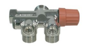 Picture of TKM Einrohrventile TKM M68 RA 86 F Messing vernickelt, Ausführung 50 %, mit Ringregulierung, Anschluss hinten, Abmessung: M21, Typ: M68 RA 86 SF, Art.Nr. :10269242