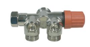 Picture of TKM Zweirohrventile TKM RA 2100 Messing vernickelt, mit Voreinstellung, 100%, Anschluss hinten, Anschlussgewinde: M22, Art.Nr. :10083695