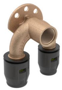 Picture of Geberit PushFit Doppelanschlusswinkel 90°: d20mm Rp1/2" d1=16mm L5.2cm, Art.Nr. :651.276.00.1