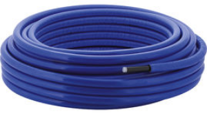Picture of Geberit Mepla Metallverbundrohr, rund vorgedämmt blau, Rollenware: d=16mm, Dämmung=6mm, L=50m, Art.Nr. :601.132.00.2