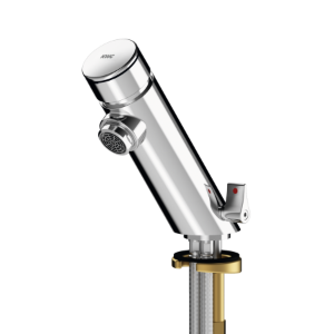 Bild von KWC F3S-Mix - F3SM1101, Selbstschluss-Standbatterie, Ausladung des Auslaufs:100 mm, mit Rückflussverhinderer:ja, Berechnungsdurchfluss Trinkwasser:0.07 l/s, Berechnungsdurchfluss Warmwasser:0.07 l/s, Art.Nr. : 3600001425