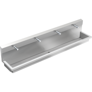 Bild von KWC PLANOX - PL24USV, Waschplatzeinheit mit Selbstschluss-Wandventilen, Gesamttiefe:450 mm, Gesamthöhe:530 mm, Material:Edelstahl, Materialtyp:1.4301 Chromnickelstahl V2A, Art.Nr. : 3600004026