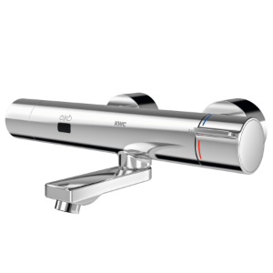 Bild von KWC F5E-Therm - F5ET1117, Elektronik-Thermostat-Wandbatterie mit Batteriebetrieb und vormontierter C-Moduleinheit, Ausladung des Auslaufs:200 mm, C-Modul:optional, mit Rückflussverhinderer:ja, A3000 open-kompatibel:nein, Art.Nr. : 3600008356