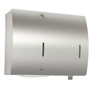 Bild von KWC STRATOS - STR601, Papierhandtuch-, Seifenspender-Kombination für Aufputzmontage, Materialstärke:1.5 mm, Gesamttiefe:134 mm, Kombinationsteil 1:Papierhandtuchspender, Kombinationsteil 2:Seifenspender, Art.Nr. : 3600008934