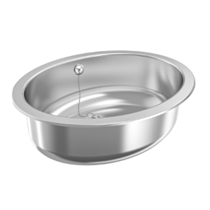 Bild von KWC RONDO - RDHO450, Einlege- und Unterbau-Ovalbecken, Becken: Höhe:155 mm, Becken: Tiefe:330 mm, Beckenposition:mittig, Oberflächenbehandlung des Beckens:hochglanzpoliert, Art.Nr. : 3600009755